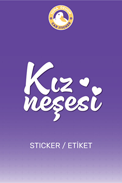 SUNA Kız Neşesi Yazılı Sticker Araba-Motosiklet-Laptop-Duvar Uyumlu Sticker 1...