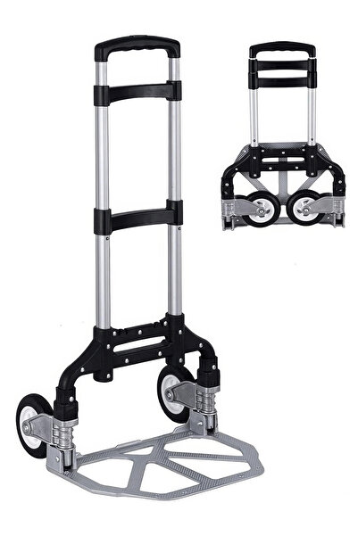 RENOVO عربة يدوية قابلة للطي وعربة شخصية، عربة أمتعة من الألومنيوم بعجلات مطا...