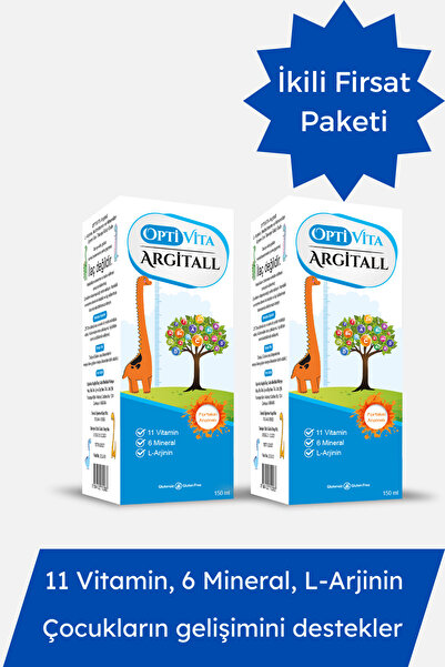 Optivita 2'li Set: Optivita Argitall Çocukların Gelişimi ve Boy Uzaması İçin Multivitamin & L-Arjinin