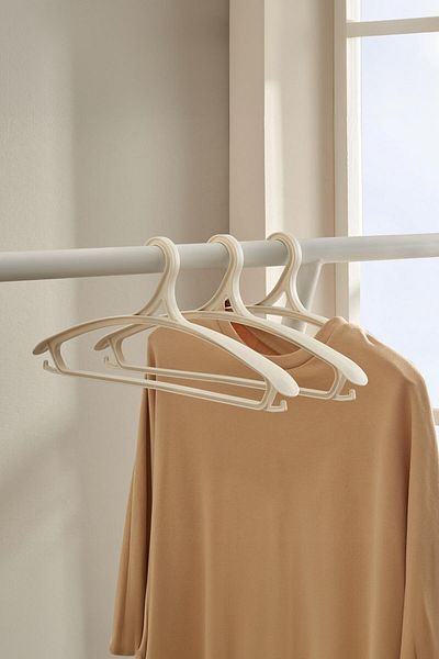 Depa White Wide Clothes and Clothes Hangers - Set of 3 43 cm