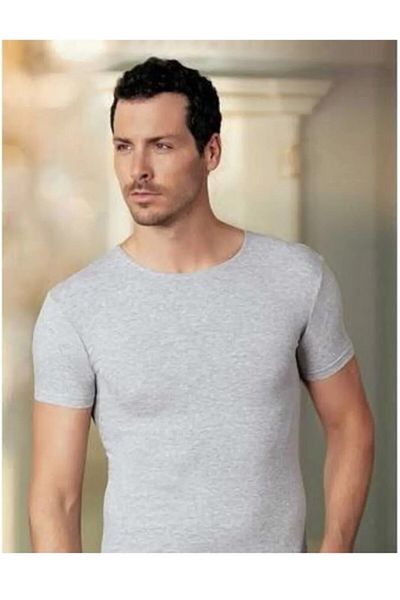 akix Ανδρικό μπλουζάκι από βαμβακερό Lycra Crew Neck Basic χτενισμένο βαμβακερό μπλουζάκι 3 ΤΕΜ