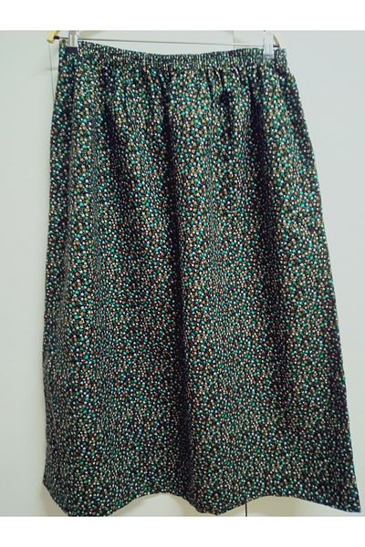 hoaryage 95cm Maxi Length Crispy Floral Print Flannel Skirt - Elastic Waist