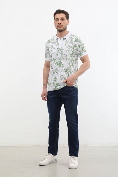 MARKAPIA Ανδρικό μπλουζάκι Polo Neck - Forest Pattern 100% βαμβάκι