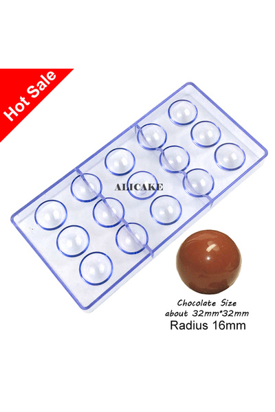 Choice 173-AL13-JIT 3D Polycarbonate Chocolate Mold Sphere Chocolate Bomb Too...