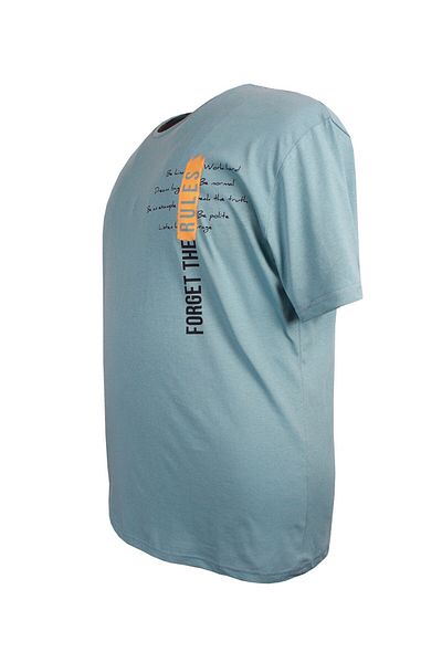 tambattal Tricou cu decolteu cu imprimeu pentru bărbați de mărime mare