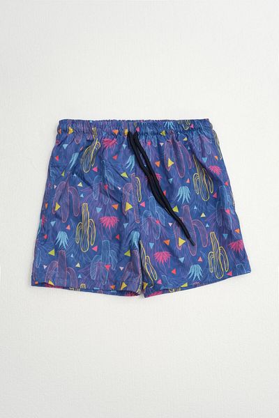 MARKAPIA Cactus Patterned Boys' Sea Shorts - Mesh Detailed