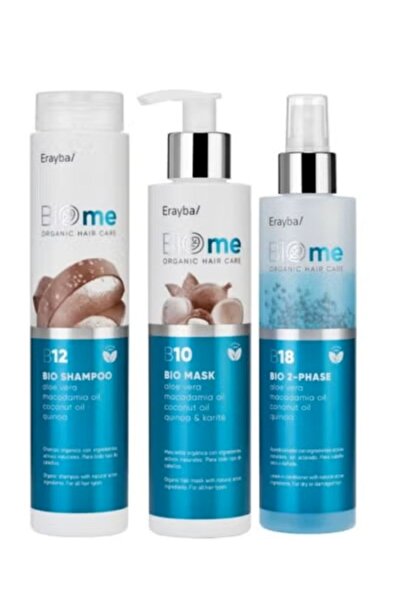 Erayba مجموعة بيوم العناية بالشعر العضوية-مُناسب لجميع أنواع الشعر، شامبو  25...