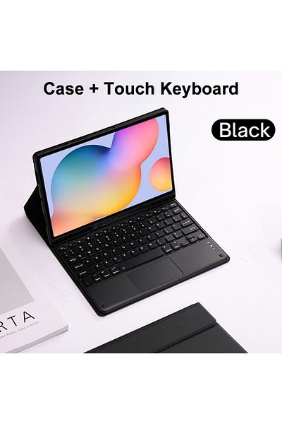 HUAIBX حافظة لوحة مفاتيح إسبانية سوداء اللون لجهاز Samsung Galaxy Tab S6 lite مقاس 10.4 بوصة، غطاء لوحة مفاتيح قابل للفصل
