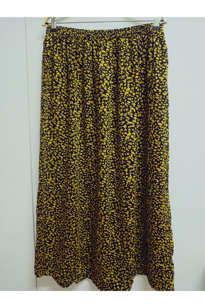 hoaryage Fusta de mama lungime maxi din tesatura de viscoza cu model cu talie elastica