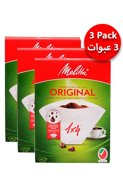 melitta Pack of 3 Filter 40-Piece Original Coffee Filter 1X4 (120 Filter)