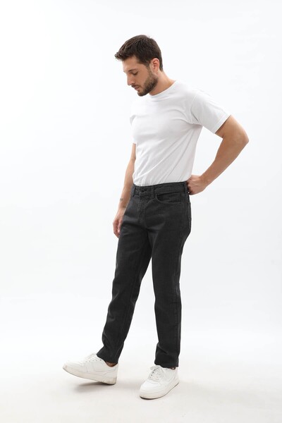 Bluewhite Ανδρικό παντελόνι με κανονική εφαρμογή σε σκούρο γκρι τζιν