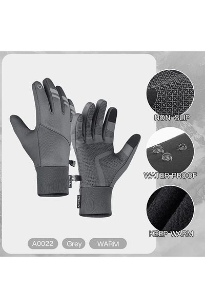 Choice L A0022-GY Autumn Winter Warm Cycling Gloves Water Windproof Touchscreen Anti-slip Bicycle Motorbike