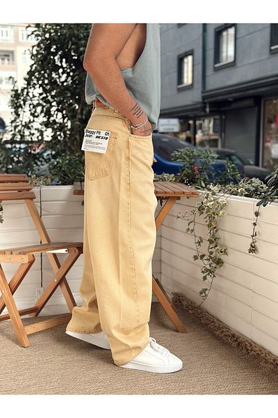 manch collection Pantaloni largi din denim cu potrivire foarte largi