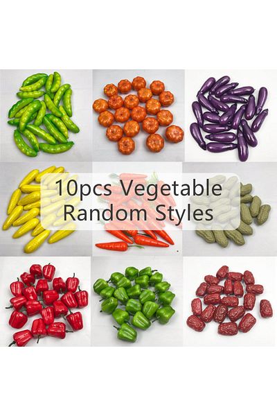 Choice 10vegetable 10/20pcs Mini Simulation Fruits & Vegetables Foam Household Decoration Miniature Ornamen
