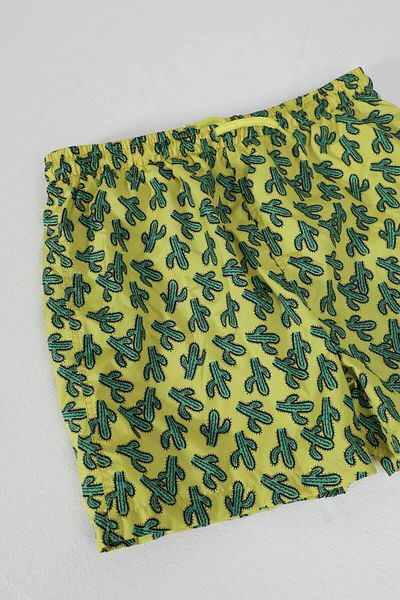 MARKAPIA Boys - Yellow Cactus Swim Shorts, Mesh
