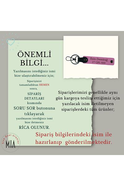 Miaju Keychains to Complete Elegance with Leather Details – 2-Personal Design Name & Plate, White-Pink-Ysl