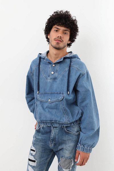 BANNY JEANS Hanorac Jean pentru bărbați Albastru