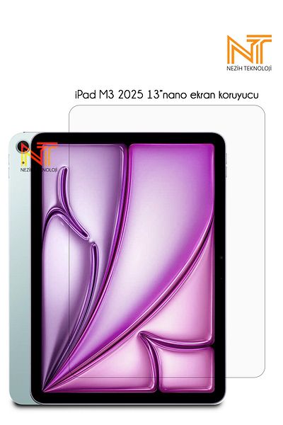 Nezih Case Apple iPad Air M3 2025 واقي شاشة نانو مقوى مقاس 13 بوصة