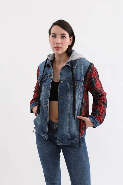 BANNY JEANS Дамско дънково яке с цип и качулка
