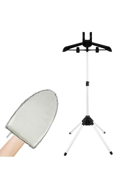 Choice Black Set Steamer Stand With Hand-held Ironing Board Telescopic Garment Steamer Rack Foldable Standi