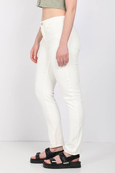 MARKAPIA Women's Ecru Slim Fit Jean Trousers