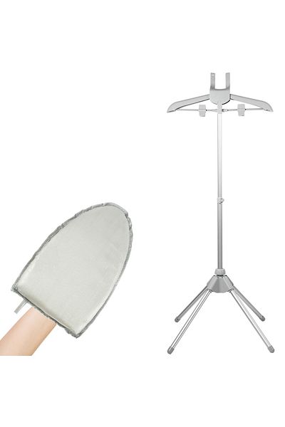 Choice Gray Set Steamer Stand With Hand-held Ironing Board Telescopic Garment Steamer Rack Foldable Standin