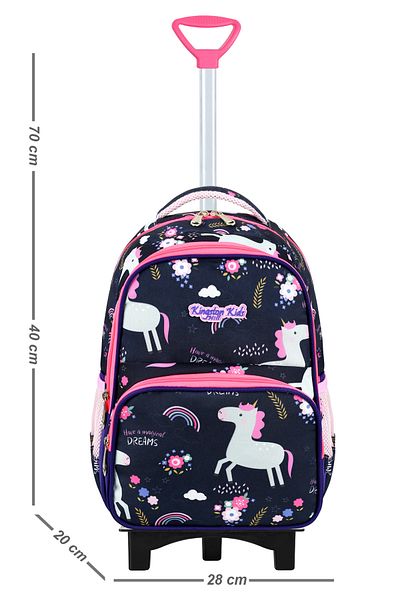 Kingston Hill Set de 3 genți pentru școala primară Unicorn Rickshaw - Mecanism de rikșă staționar (picior frontal pliabil)