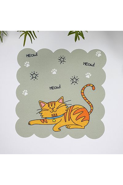 decofav Χαριτωμένη σαγιονάρα κοκτέιλ από ύφασμα κοπής με σχέδιο γάτας 1 τεμάχιο
