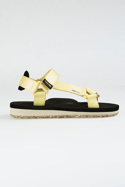 walviss Willy Women's Woven Fabric Velcro Lemon Yellow Sandals