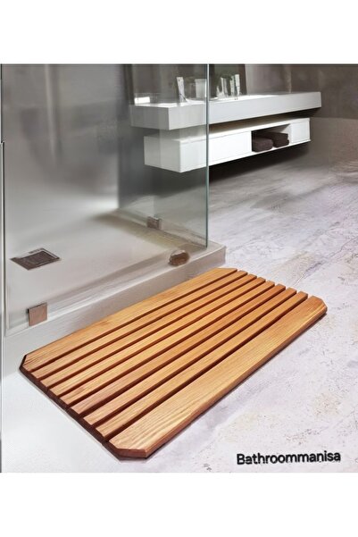 Bathroommanisa Banyo Kaydırmaz Taban Katlanır Ahşap Paspas