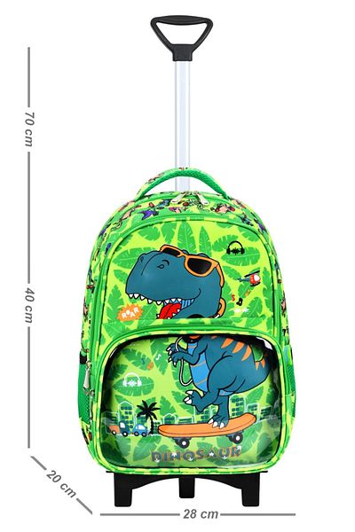 Kingston Hill Set de 3 genți pentru școala primară Dinosaur Rickshaw - Mecanism de rikșă staționar (picior frontal pliabil)