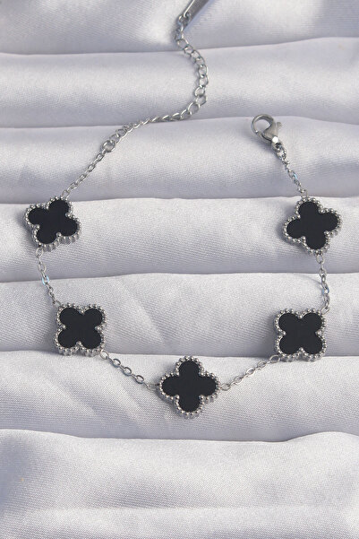 Clariss 316L Steel Black Clover Bracelet, Rust Free, Healthy and Fashionable ...