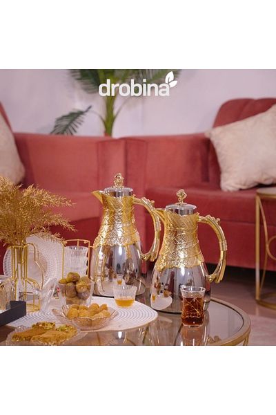 drobina Dropina Luxury Gold Nickel Thermos Set