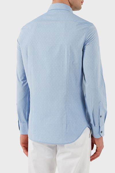 Emporio Armani 100% Cotton Regular Fit Buttoned Long Sleeve Shirt Men's Shirt