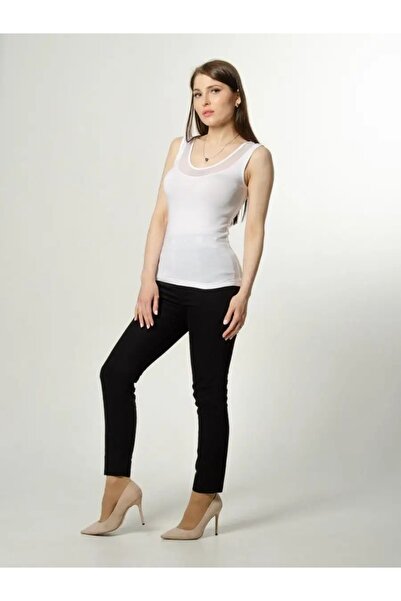 LİRONA A+ Quality Cotton Tul Detailed Pool Collar Undershirt & Body Jacket