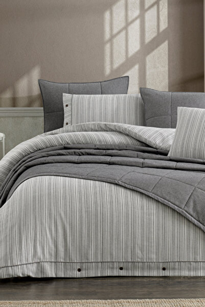 ZEBRACASA Olive Çift Kişilik Yatak Örtüsü Seti