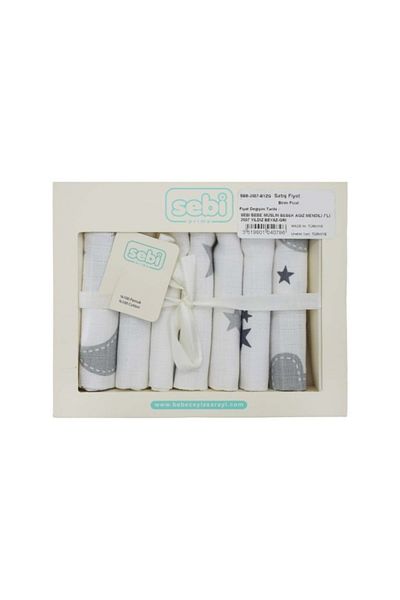 Sebi Bebe 2007 Model 7 Pieces Boxed Muslin Baby Wipes