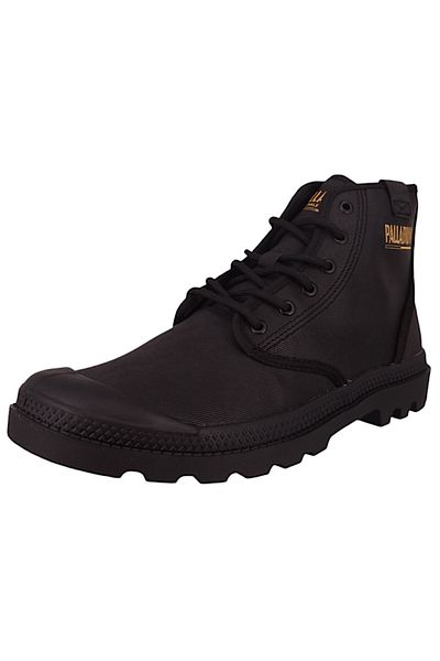 Palladium Damen Sportliche Stiefelette Pampa HI Coated Wasserabweisend Wax 74375-008-M Schwarz  Black Leinen