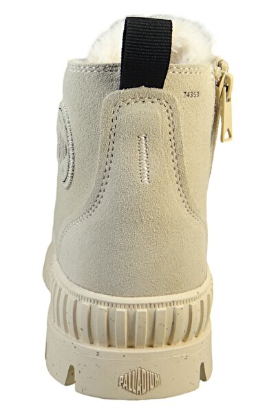Palladium Damen Sportliche Stiefelette Pallashock Zip Warm Gefüttert 74353-210-m Creme Sahara Leder