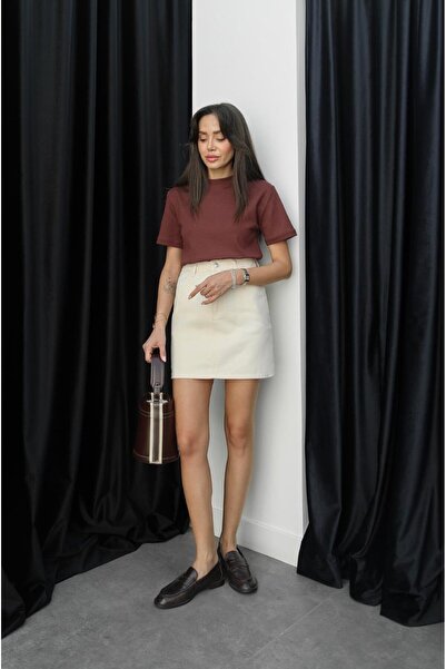 Havoş Ecru rövid farmerszoknya