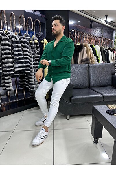 efraim giyim Aerobin Keten Tril Tril Oversize Gömlek