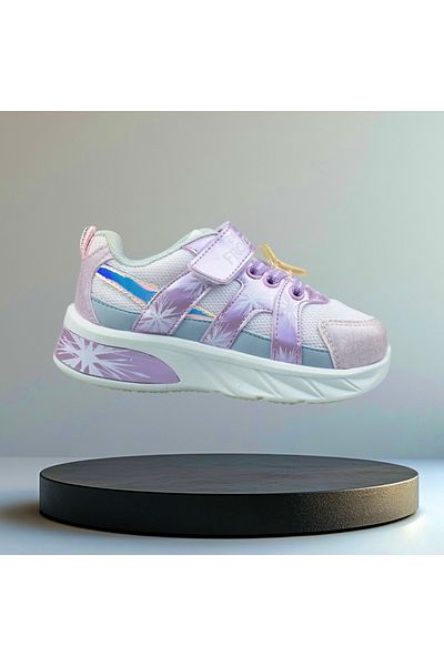 Frozen Girl Elsa Purple Sneakers, Velcro Sneakers