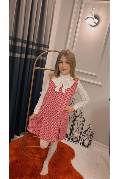 VALERY Vintage Sleeveless Female Child Dress Shirt Twinset