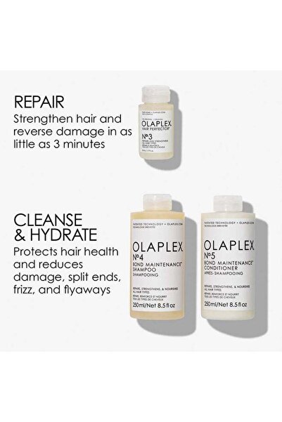 Olaplex PACK OF 3 No 3 Hair Perfector No 4 Bond Maintenance Shampoo  No 5 Bond Maintenance Conditioner