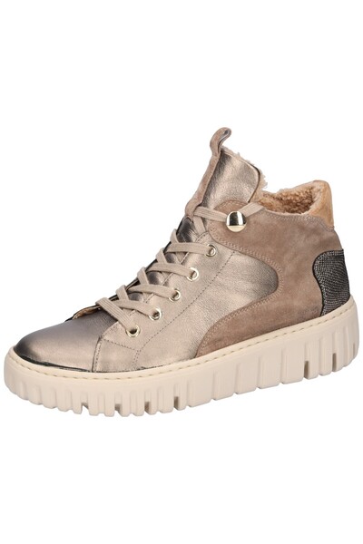 Waldläufer Damen Mid Sneaker Livia 941804 400 Goldfarben 212 Bronce Nougat Leder