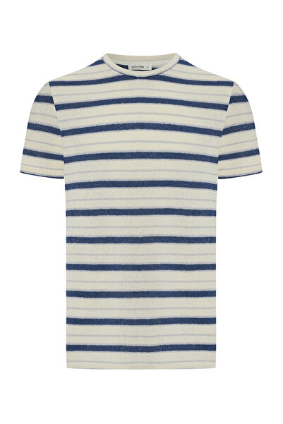 Mudo سترة مخططة كبيرة الحجم بأكمام قصيرة