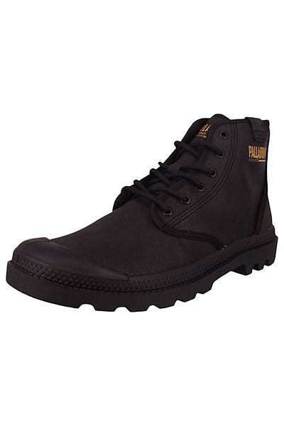 Palladium Damen Sportliche Stiefelette Pampa HI Coated Wasserabweisend Wax 74375-008-M Schwarz  Black Leinen