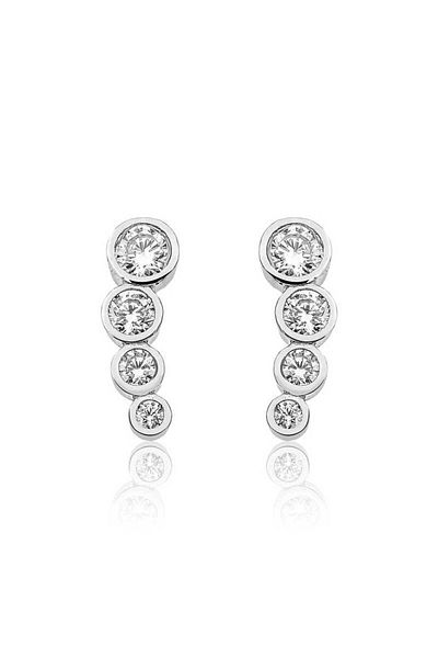 Skygo Silver 4 Stone Earrings