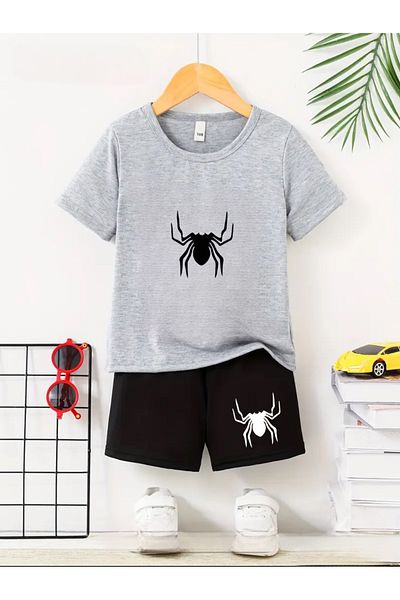 Serays moda Spider printed boys' shorts set