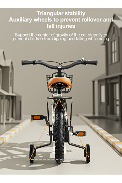 Ma Baby 16 inch Bicycle for Kids, with Training Wheel and Adjustable Seat, for 2-8 Years Boy and Girls